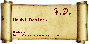 Hrubi Dominik névjegykártya